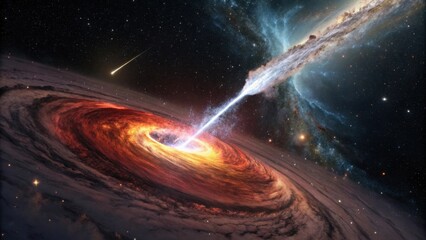 Stunning black hole cosmic vortex in deep space