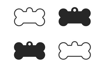 Creative dog bone shapes in various styles and colors for pet identification tags and accessories