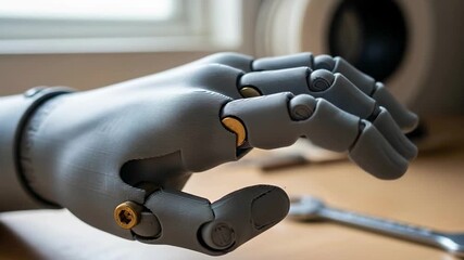 Detailed view of a robotic hand demonstrating advanced technology.
