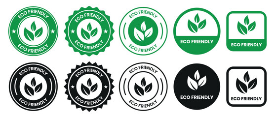 Set of eco friendly icons. Ecologic food stamps. Organic natural food labels. eco friendly logo, label, sign, badge, symbol, banner, line, flat vector, isolated illustration.