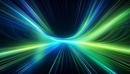 an abstract background featuring dynamic green and blue glowing lines ideal for illustrating data flow technology digital concepts or futuristic designs