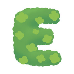 Green Bush Letter E Shape.