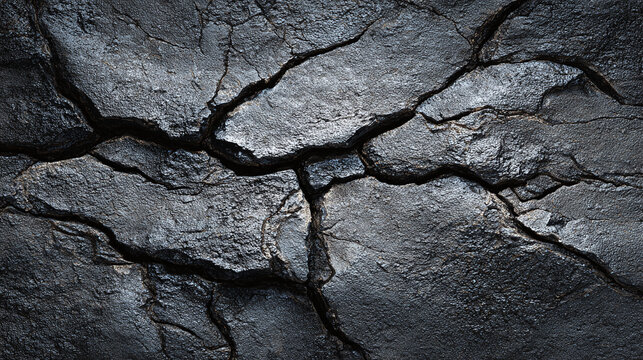 A textured grey rock with striking, intricate cracks creating a mesmerizing pattern. It evokes a sense of age and geological wonder