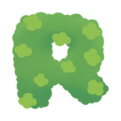 Green Bush Letter R Alphabet Shape.