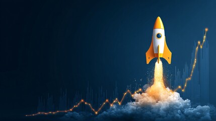 Business growth with rocket launch concept