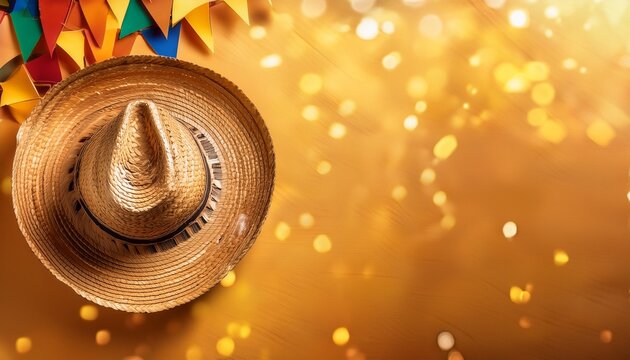 straw hat festa junina background brazilian party and latin american festival