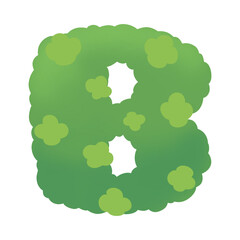Green bush shaped like the letter B.