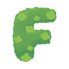Green Letter F Shaped Bush with Light Green Spots.