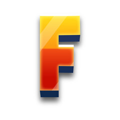 Letter F logo design with gradient colors.