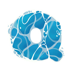 Letter Q shaped like a swimming pool float with water ripples.