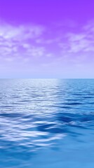 Obraz premium Tranquil ocean scene with purple sky and soft clouds at sunset