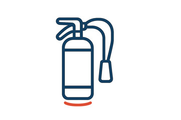 Fire extinguisher icon designed with simple lines for safety awareness and emergency readiness