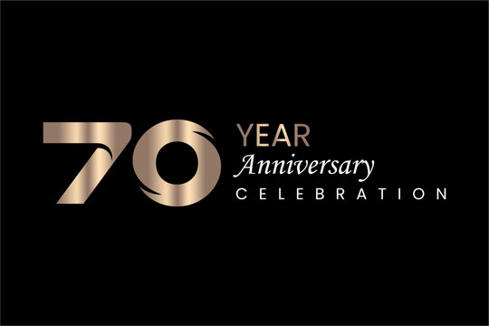 Elegant 70 Year Anniversary Celebration Gold Logo Design.