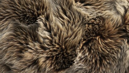 Seamless, ultra-realistic illustration of soft, thick, natural brown animal fur with various tones and dense fibers