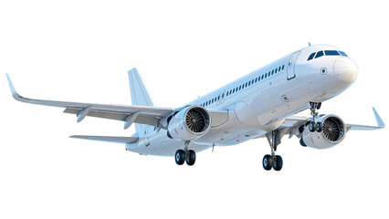 Obraz premium Airplane flying isolated on transparent background.