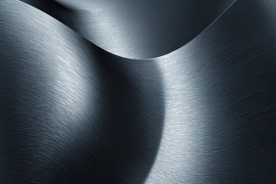 Abstract brushed metal texture with smooth curves and light reflections