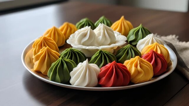 Tricolor modak for Indian independence day celebration