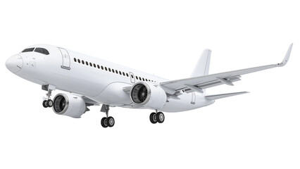 Airplane flying isolated on transparent background.