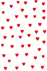 red hearts on white background