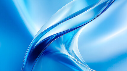 Obraz premium Flowing blue waves create a serene and calming visual experience in a bright space