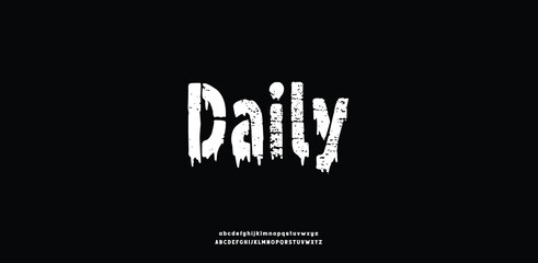 Modern brush Font. Hand Made Brush Typeface. Vector Stock Illustration. Brush stroke Alphabet. Typography for scary headlines and horror movie scenarios