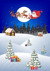 Composition with Santa Claus and Christmas presents
