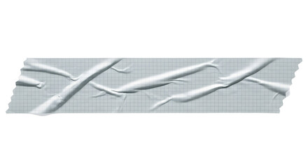 Transparent tape strip with square grid pattern for mockups and design