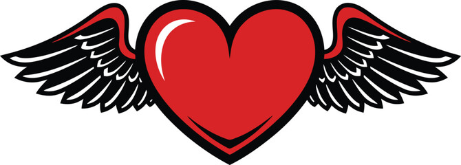 Obraz premium Heart with Wings: A Symbol of Love and Freedom.