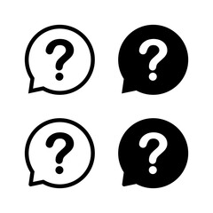 Question mark in speech bubble icon. FAQ, ask, confusion, and information request symbol