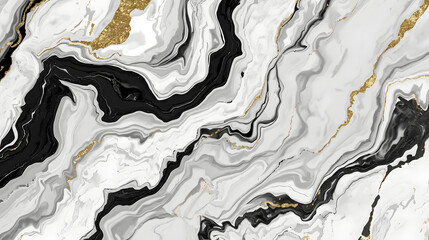 Luxury white, black, and gold fluid marble texture, elegant flowing lines, high-end aesthetic, glossy surface, ultra-detailed, seamless