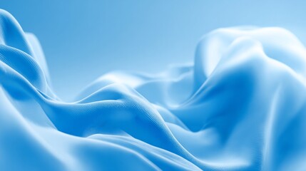 Obraz premium Flowing Fabric Abstract Rendering, Blue Color Theme