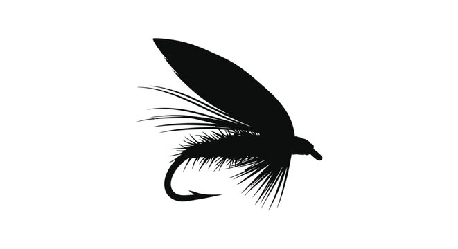 Fly fishing lure vector illustration for outdoor adventure