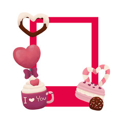 Valentines Day Sweet Treats Photo Booth Frame.