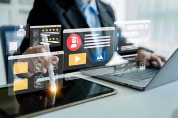 E-learning dashboard with student profiles, lesson ratings, and course content organization for online education Parse