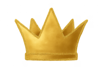 Golden glitter crown symbolizing royalty and leadership