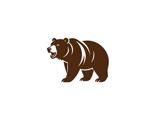 Majestic Brown Bear Illustration - Wildlife Icon for Nature and Conservation.