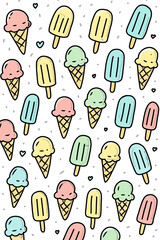 ice cream seamless pattern