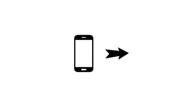 The mobile receiver icon indicates an outgoing call.