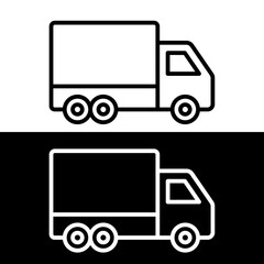 Outline Delivery Box Truck Icon for Logistics, E-commerce, and Transport App UI Design