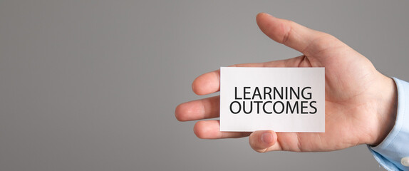 Learning Outcomes text. Business concept