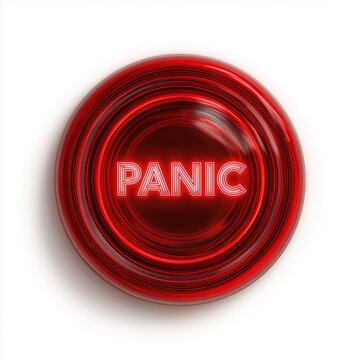 Red Neon Panic Button Alarm Concept Image