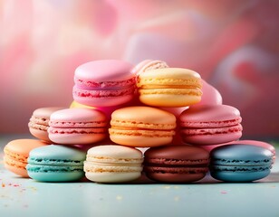 Obraz premium foto von schonen bunten macarons