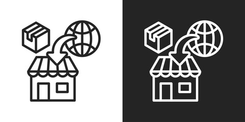 Import Icon In Black And White Line Style