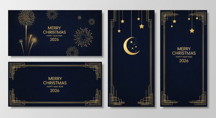 Elegant christmas mockup designs with fireworks and festive decorations