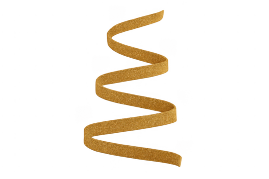 Cork ribbon spiral looping, natural brown texture