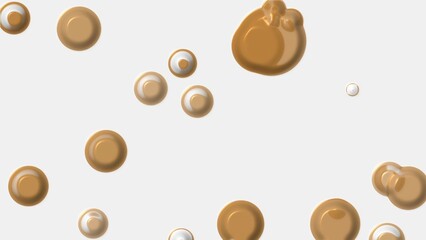 Abstract golden liquid drops falling background
