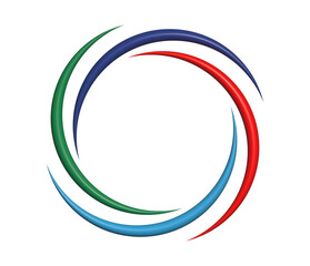 3D Circular Swirl Design Element on Transparent Background. Ideal for Branding, Corporate Identity, Technology, Marketing and Creative Business Visuals.