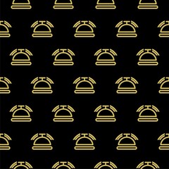 Hotel service bell isolated seamless pattern on black background