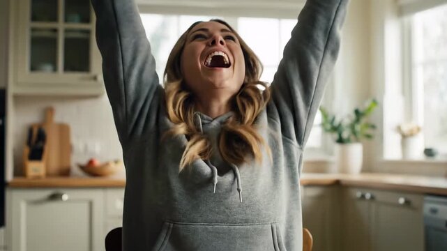 宝くじが当たった瞬間のリアクション（驚き・喜び・幸運）