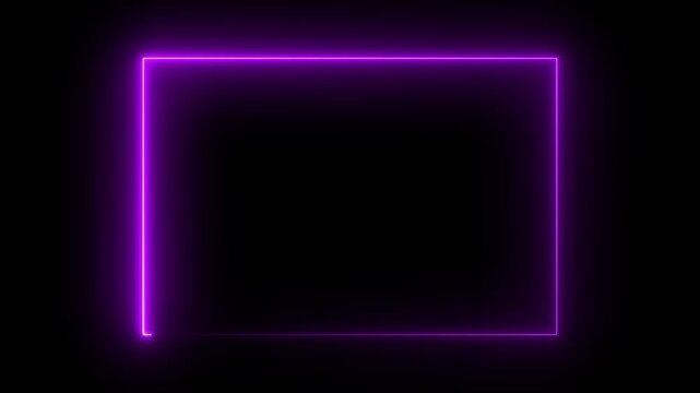 Vibrant Purple Neon Square Frame with Clean Edges on Dark border